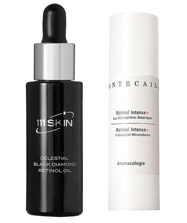 Celestial Black Diamond Retinol Oil from 111Skin at Net-a-Porter, Retinol Intense night cream from Chantecaille